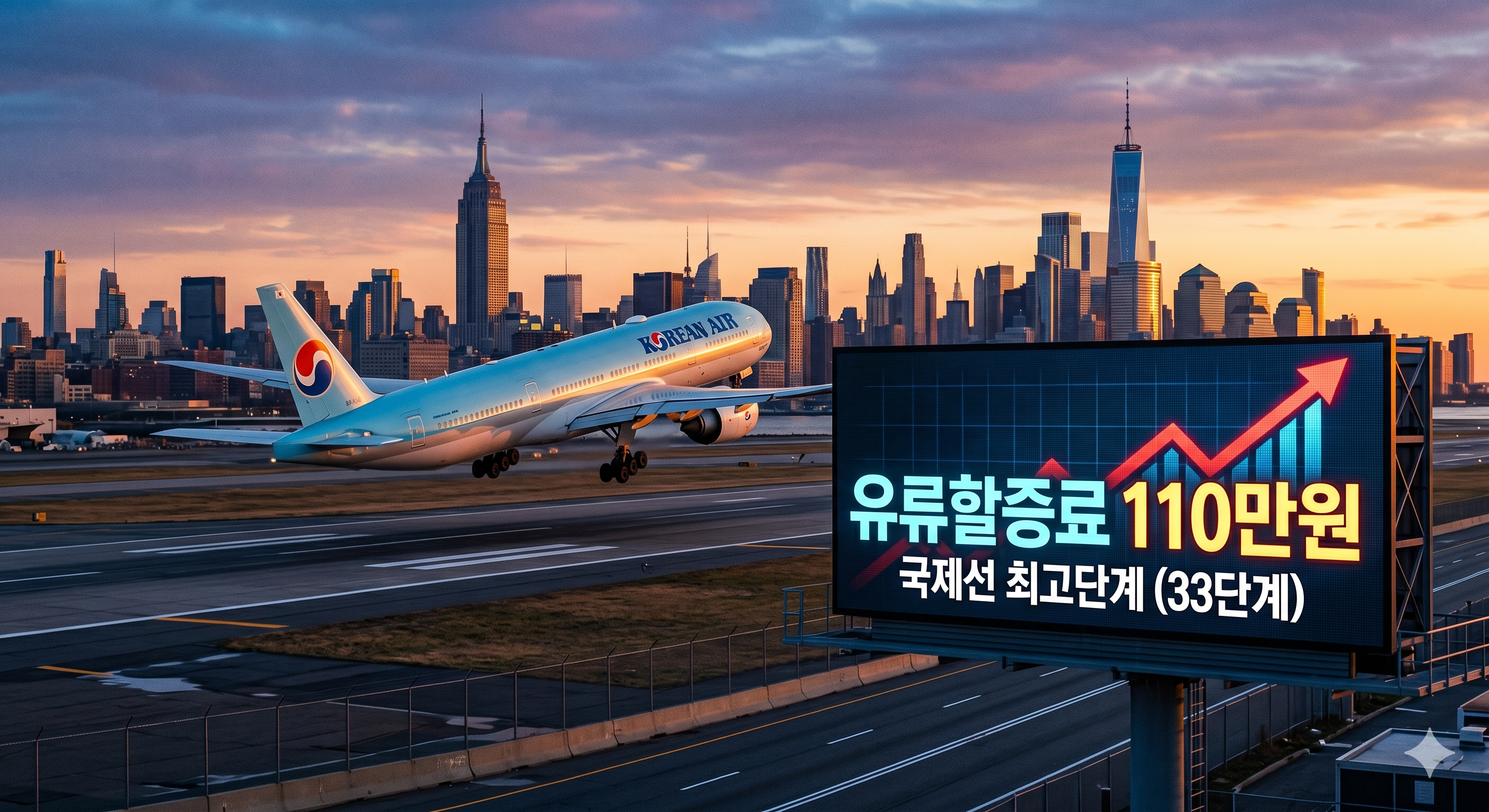 5월 국제선 유류할증료 최고 ‘33단계’ 적용…뉴욕 왕복 할증료만 110만원